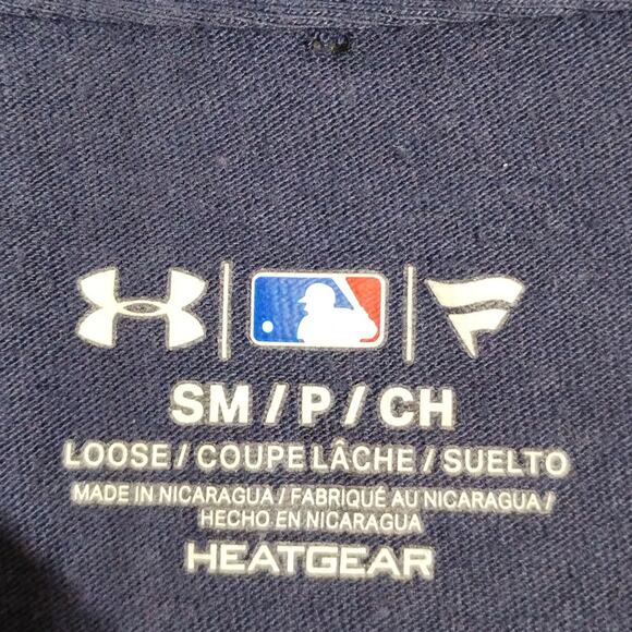 Under Armour Angels Team T-shirt Size Small Blue with Red Logo Short Sleeve - Picture 7 of 8